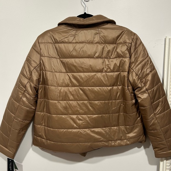 Kate Spade Camel Quilted Puffer Jacket NWT Large Lightweight Snap Front Coat - Picture 9 of 9
